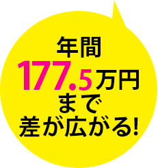 年間177.5万円まで差が広がる!